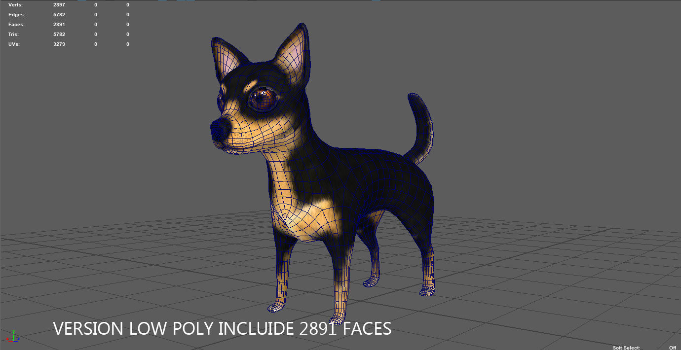 DOG CHIHUAHUA Low-poly 3D model_12