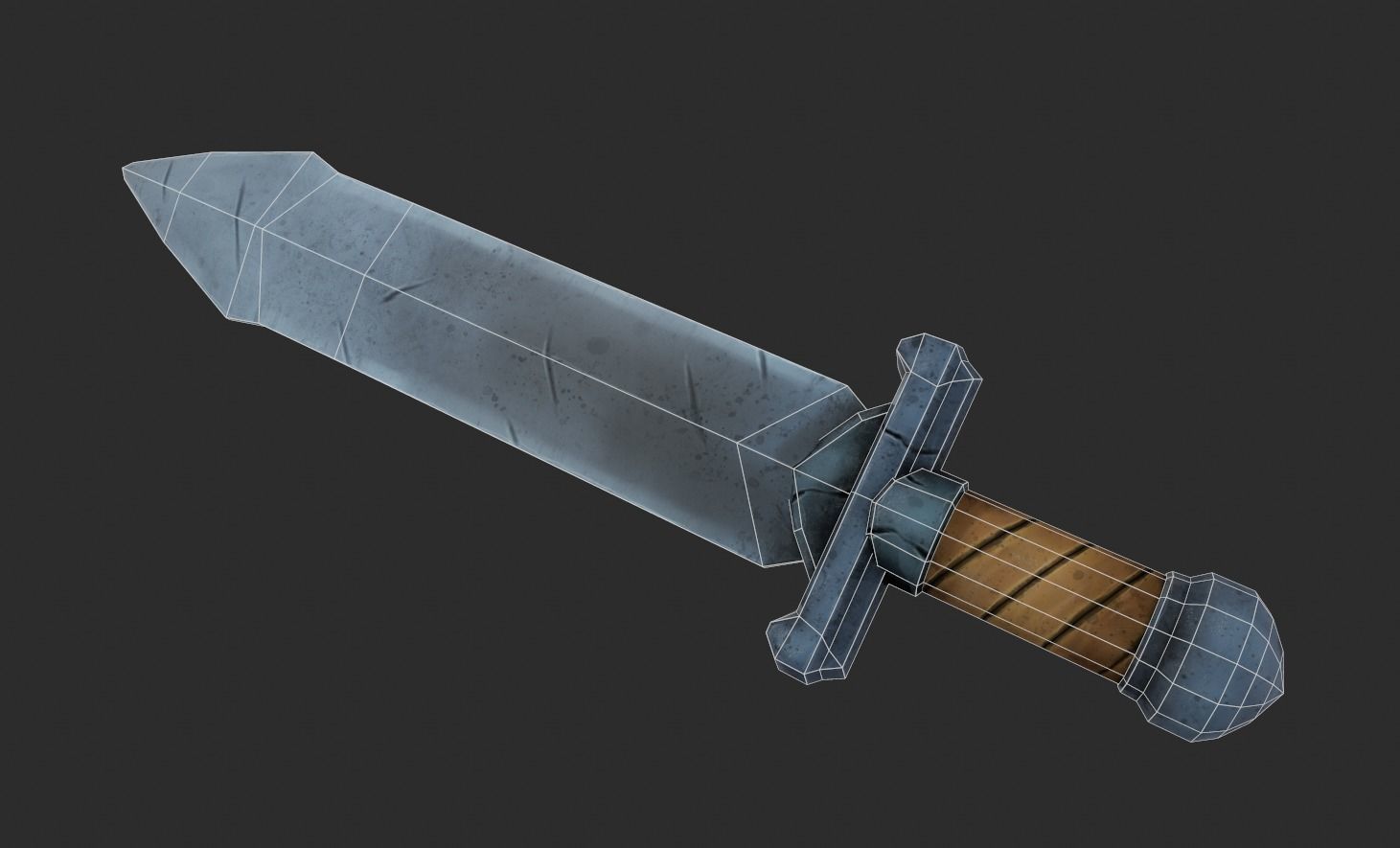 Stylized Lowpoly Fantasy Sword 1 Low-poly 3D model_7