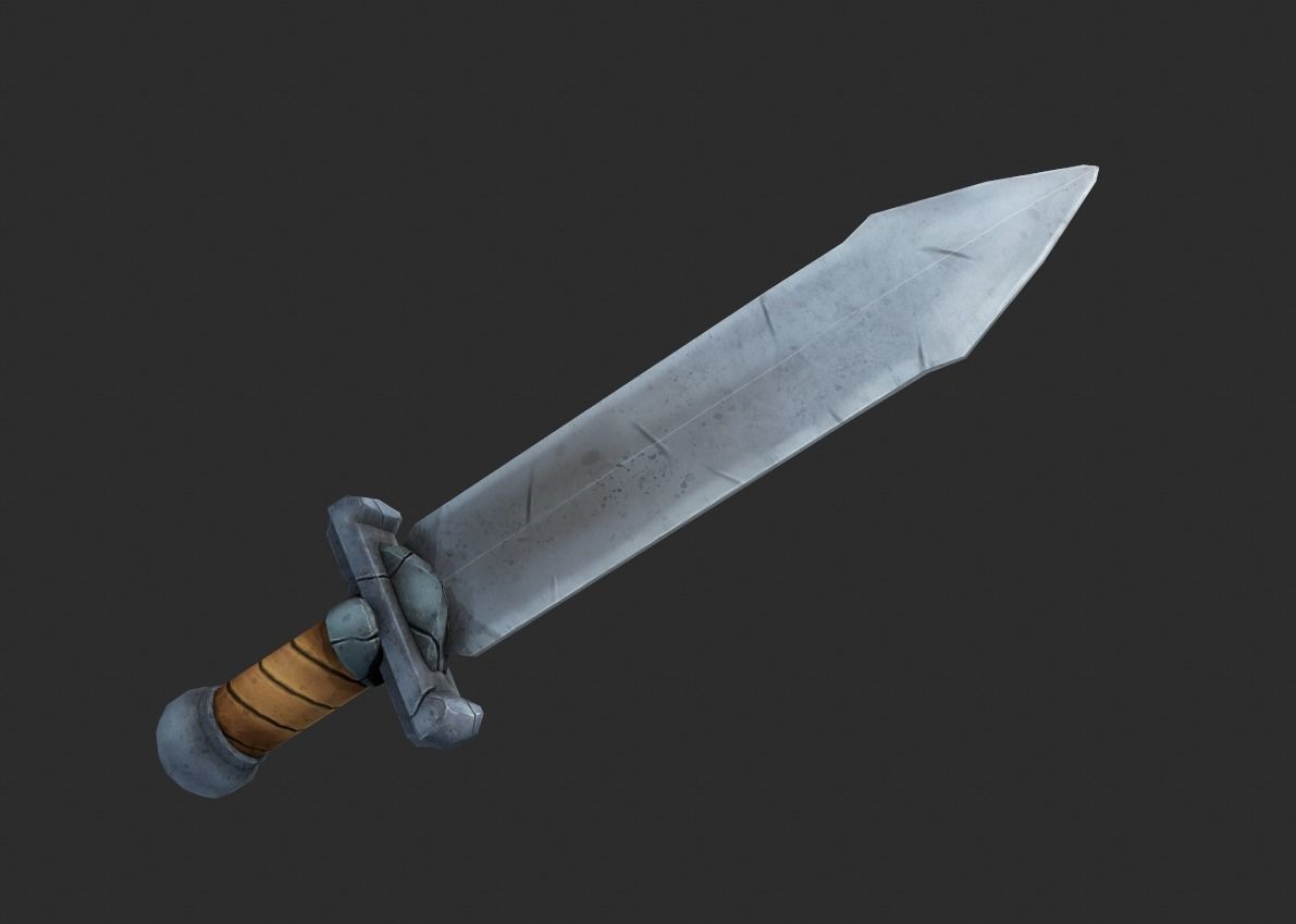 Stylized Lowpoly Fantasy Sword 1 Low-poly 3D model_2