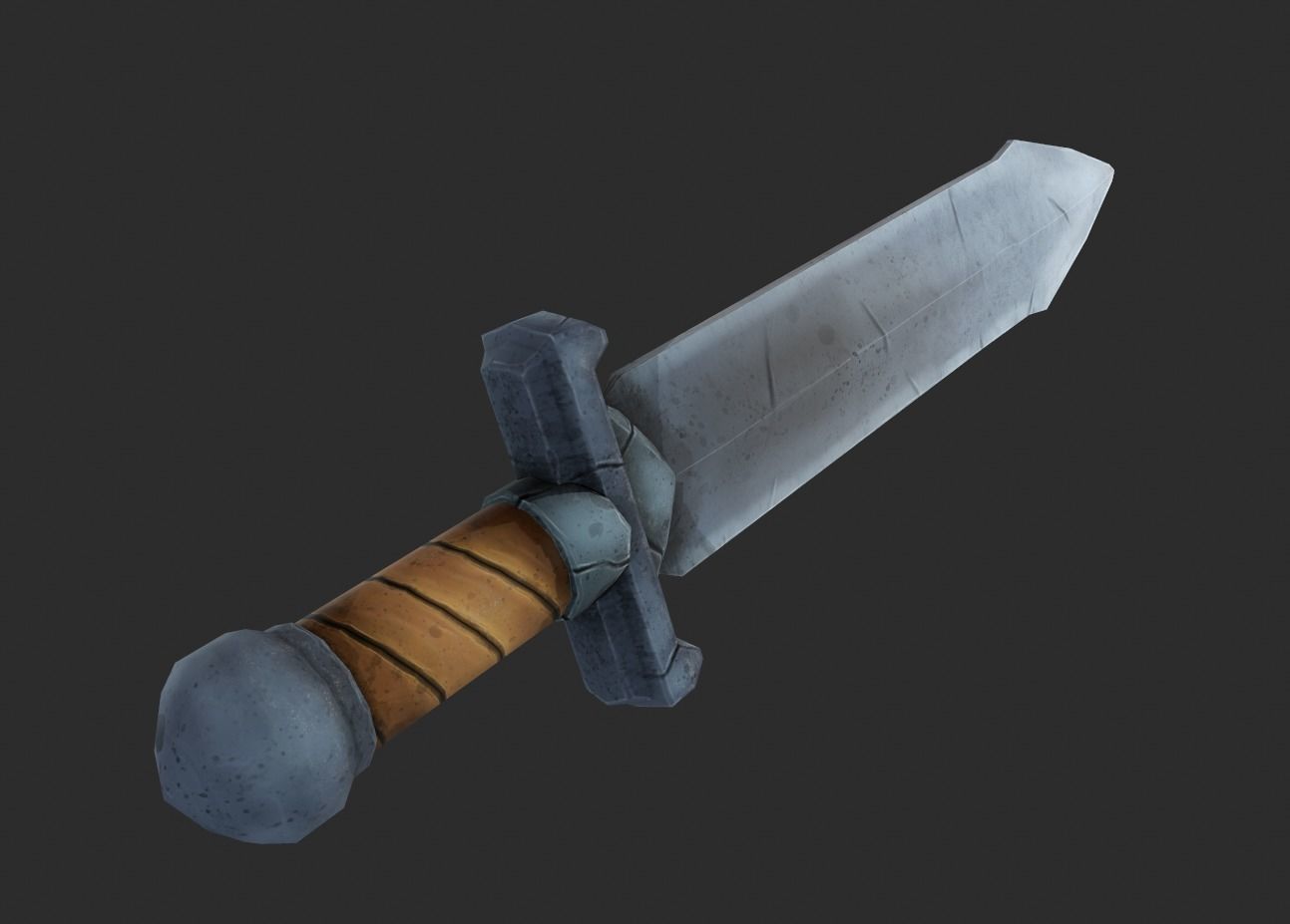 Stylized Lowpoly Fantasy Sword 1 Low-poly 3D model_6