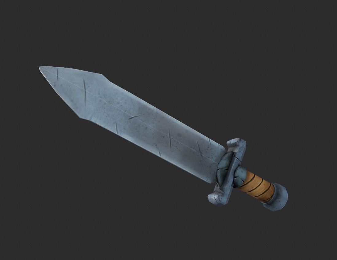 Stylized Lowpoly Fantasy Sword 1 Low-poly 3D model_3
