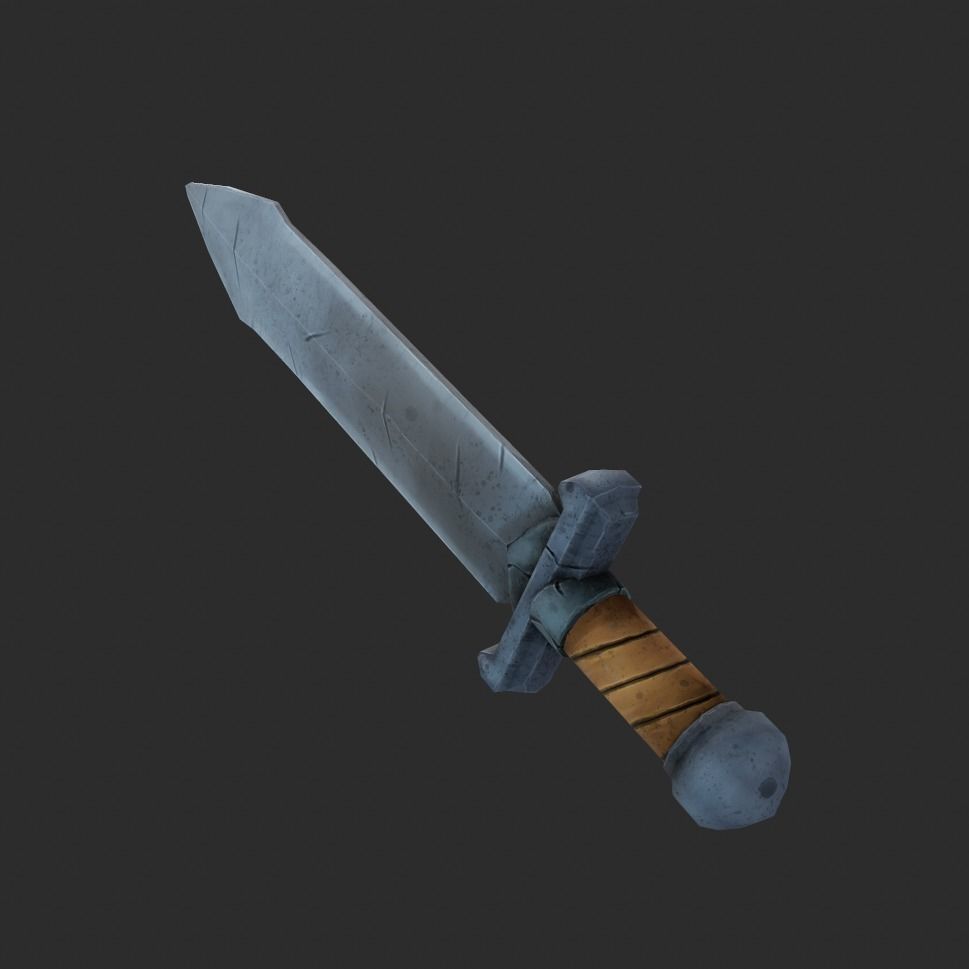 Stylized Lowpoly Fantasy Sword 1 Low-poly 3D model_4