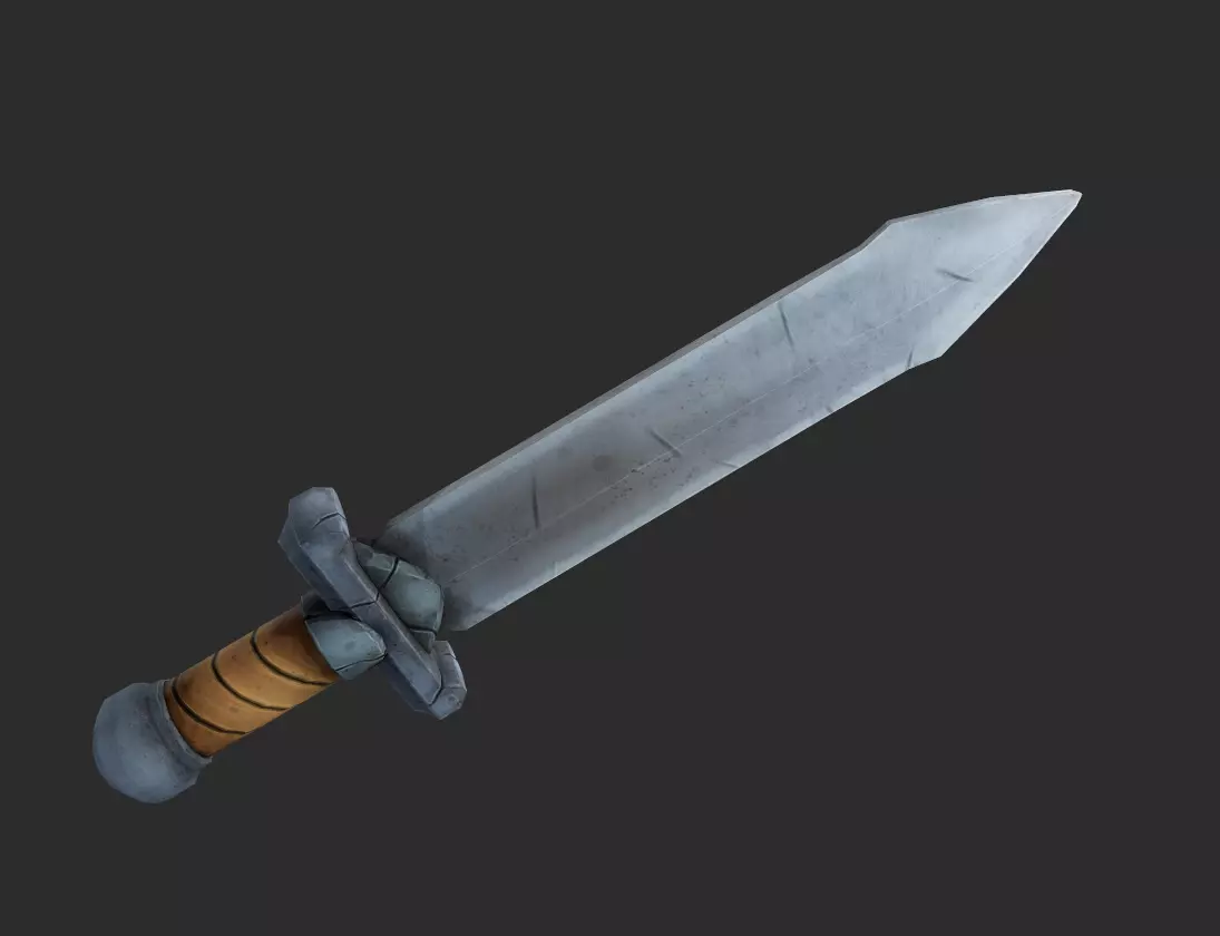 Stylized Lowpoly Fantasy Sword 1 Low-poly 3D model_0