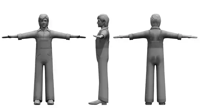 fisherman cooking man 3d model