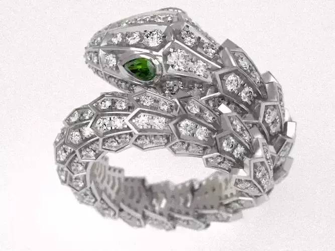 Serpenty snake ring -  flexed and riged versions 3D print model