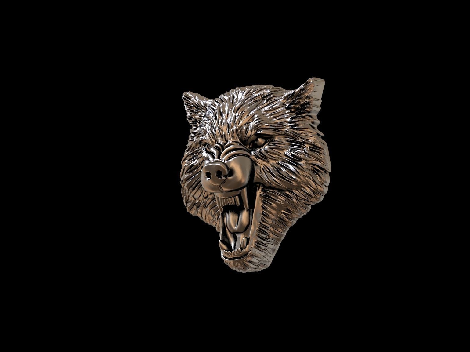 Wolf evil pendant 3D print model 3D print model_9