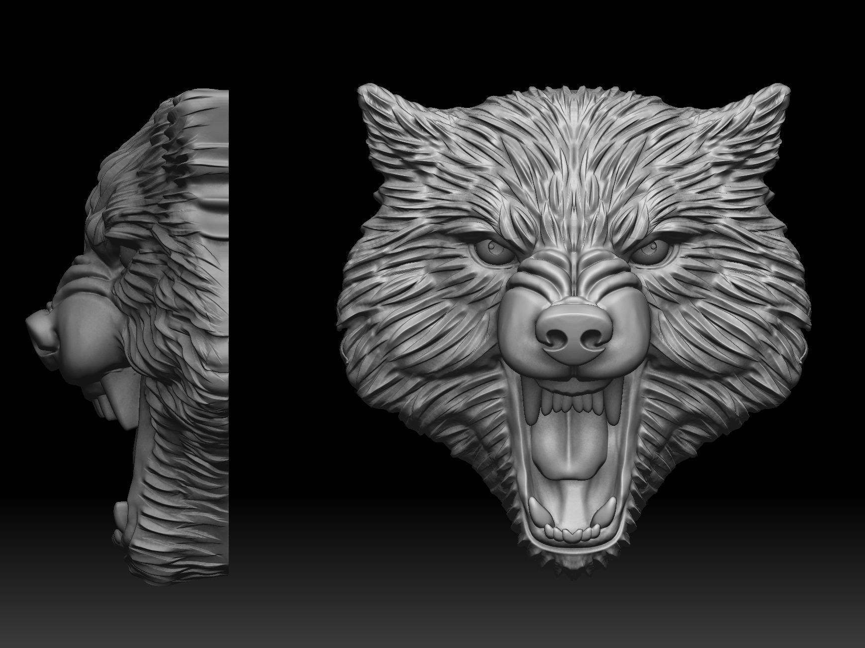Wolf evil pendant 3D print model 3D print model_2