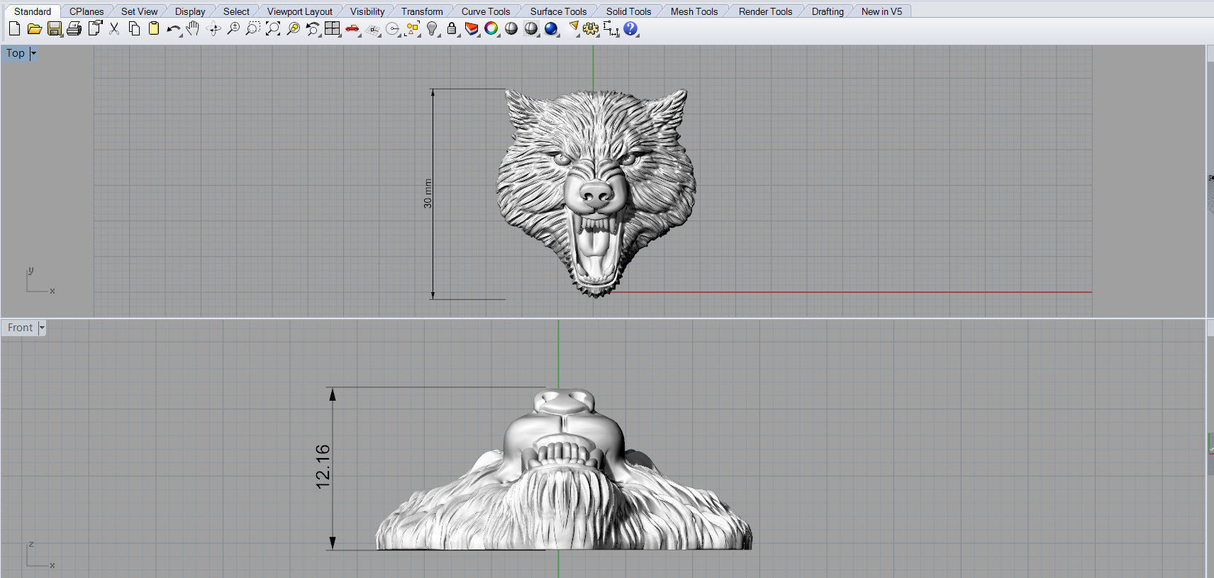 Wolf evil pendant 3D print model 3D print model_15