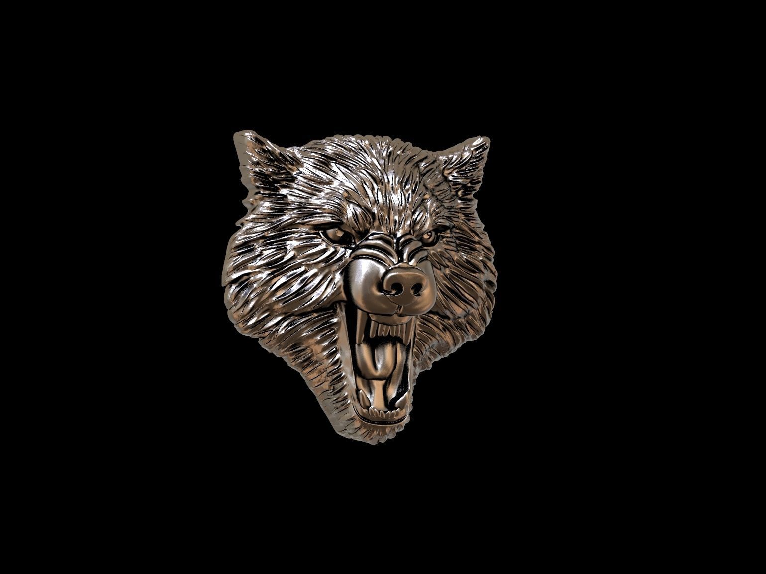Wolf evil pendant 3D print model 3D print model_10