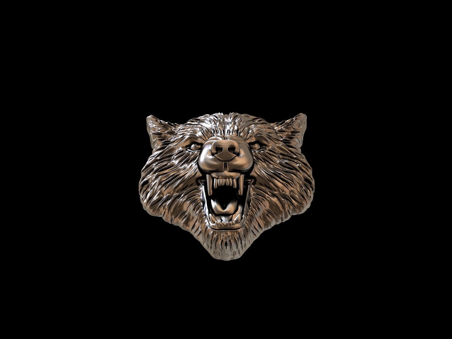 Wolf evil pendant 3D print model 3D print model_11