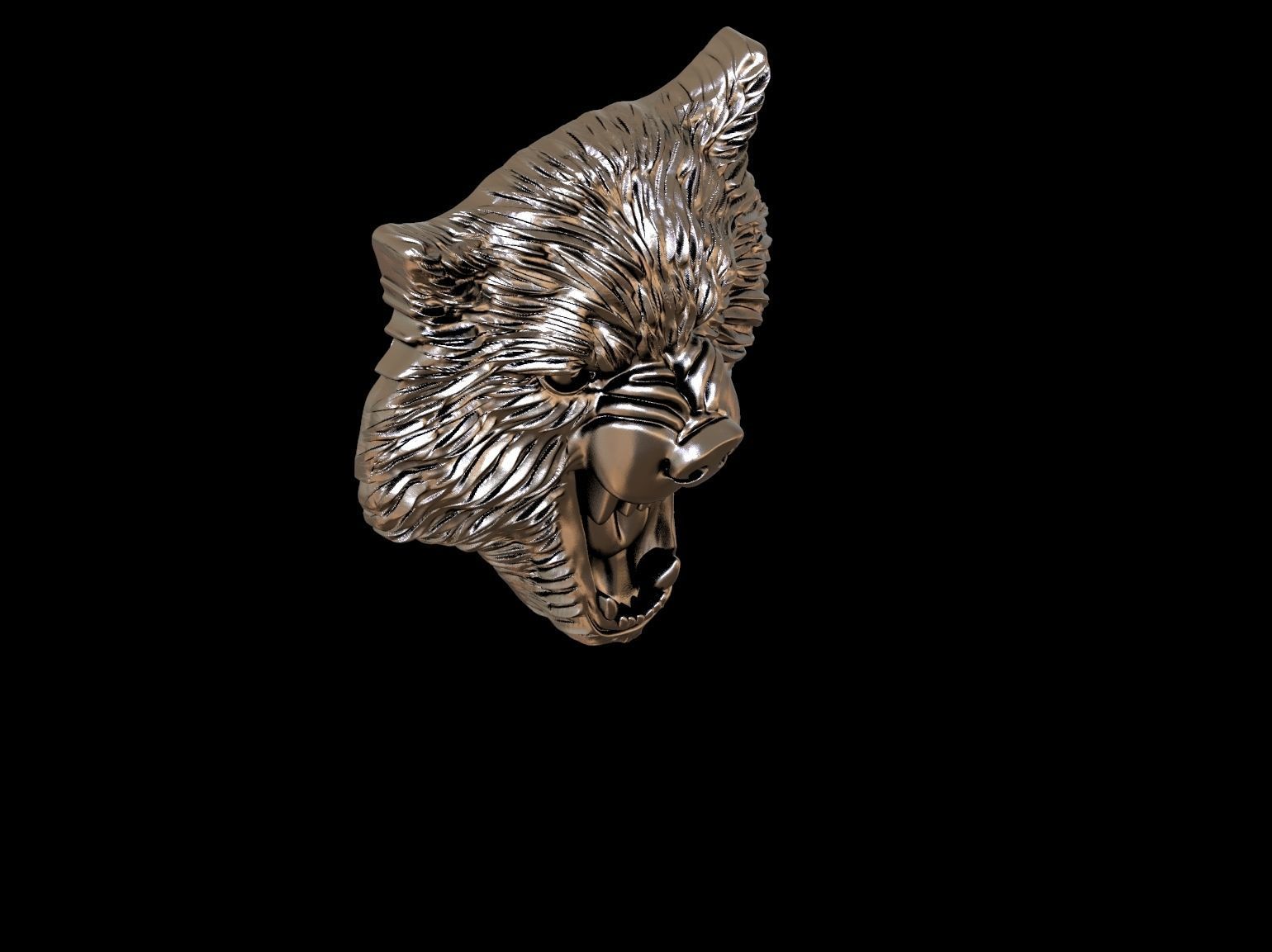 Wolf evil pendant 3D print model 3D print model_13