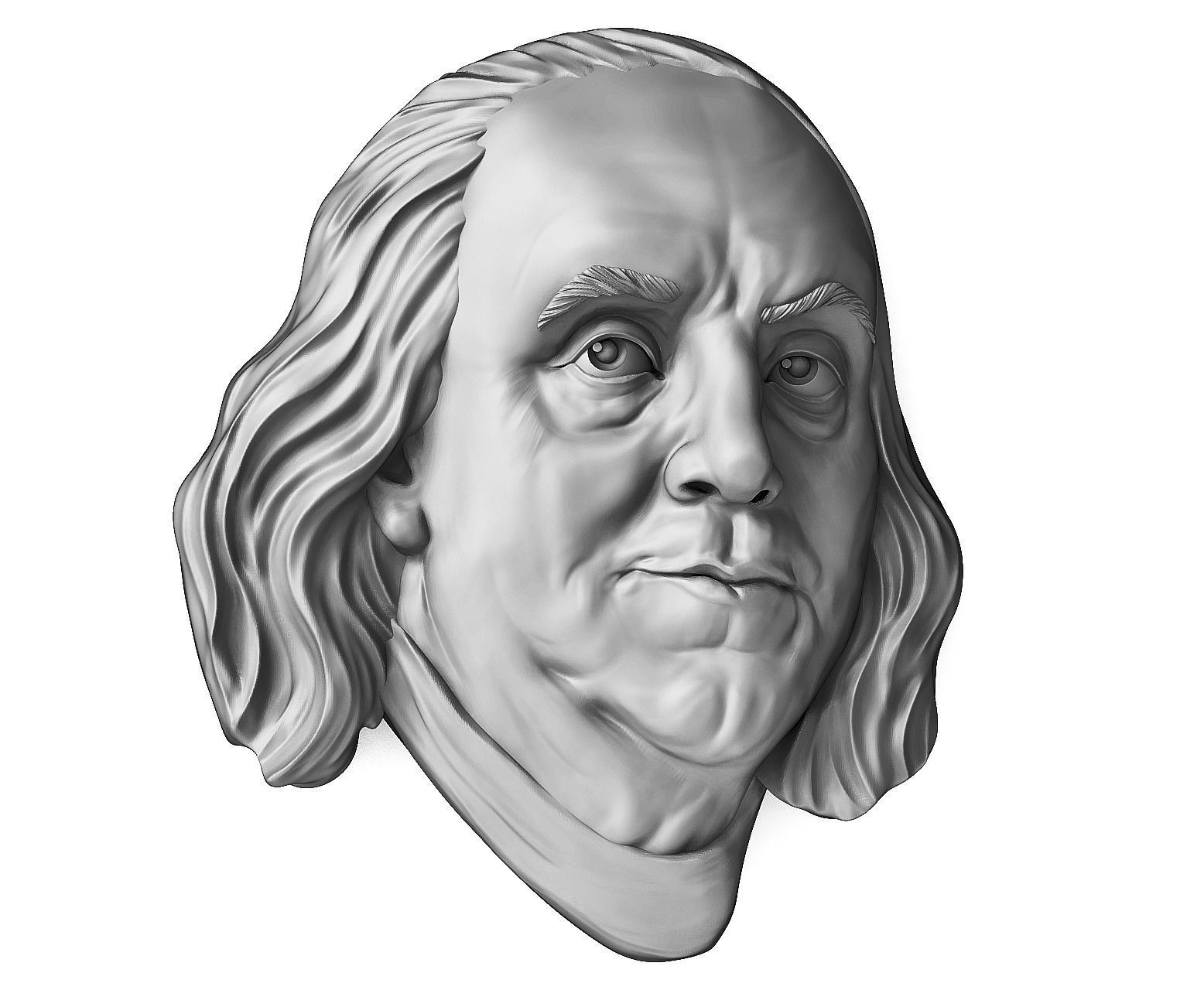 Benjamin Franklin One hundred US dollars 3D print model 3D print model_14