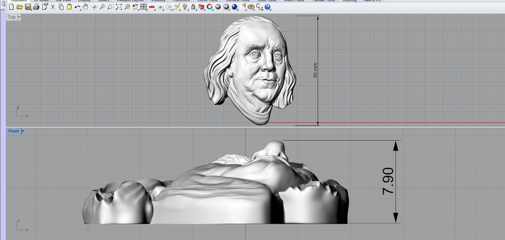 Benjamin Franklin One hundred US dollars 3D print model 3D print model_5