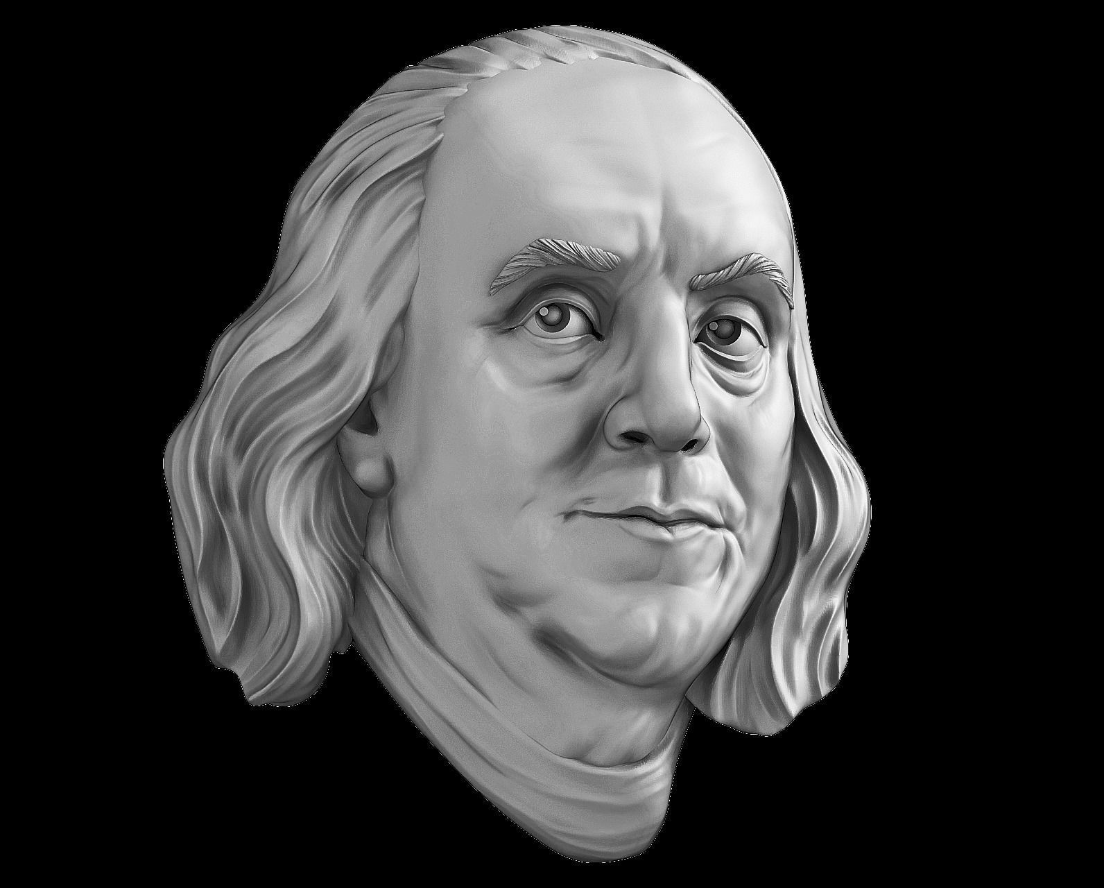 Benjamin Franklin One hundred US dollars 3D print model 3D print model_12