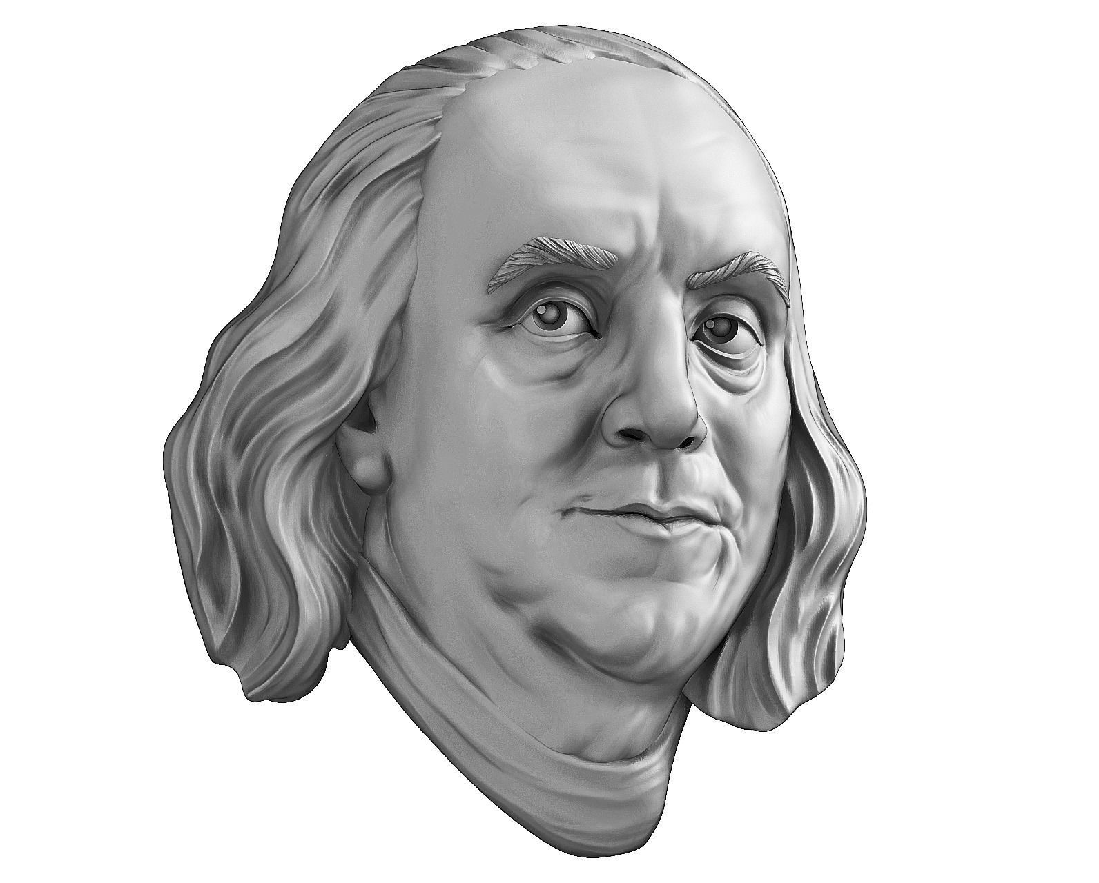 Benjamin Franklin One hundred US dollars 3D print model 3D print model_11