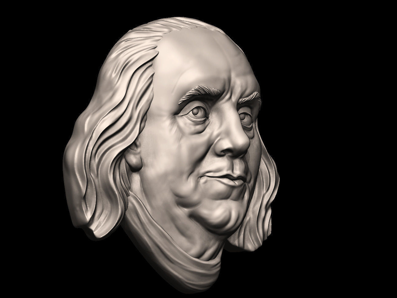 Benjamin Franklin One hundred US dollars 3D print model 3D print model_3