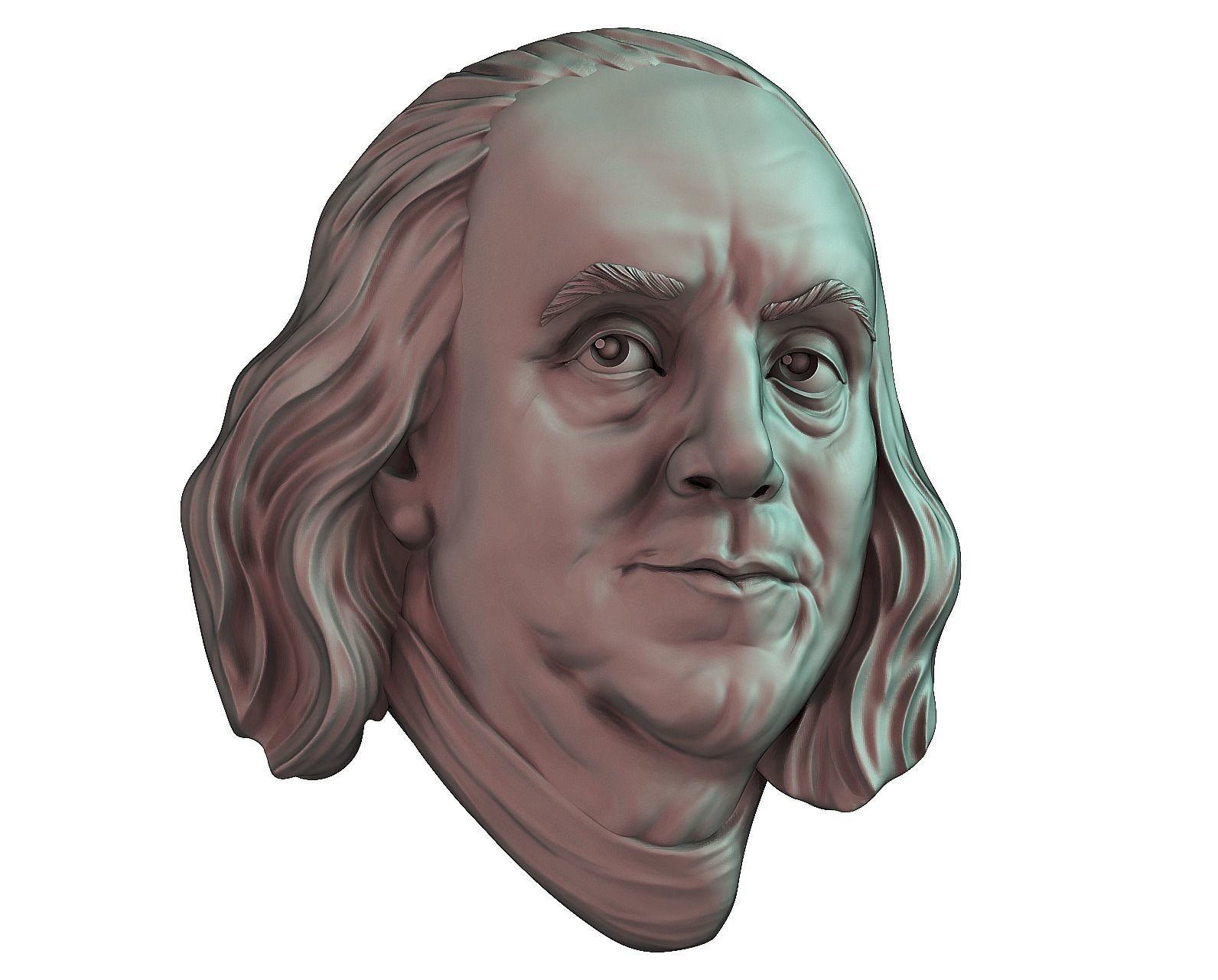 Benjamin Franklin One hundred US dollars 3D print model 3D print model_10