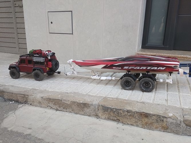 Boat Trailer for crawler or RC car 3D print model 2