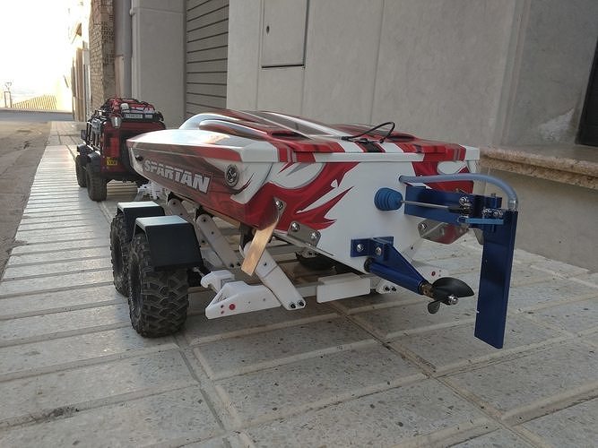 Boat Trailer for crawler or RC car 3D print model 4