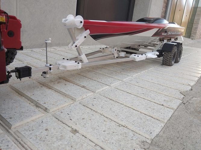 Boat Trailer for crawler or RC car 3D print model 3