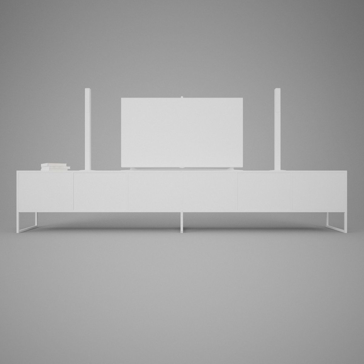 TV set stand 3D model_3