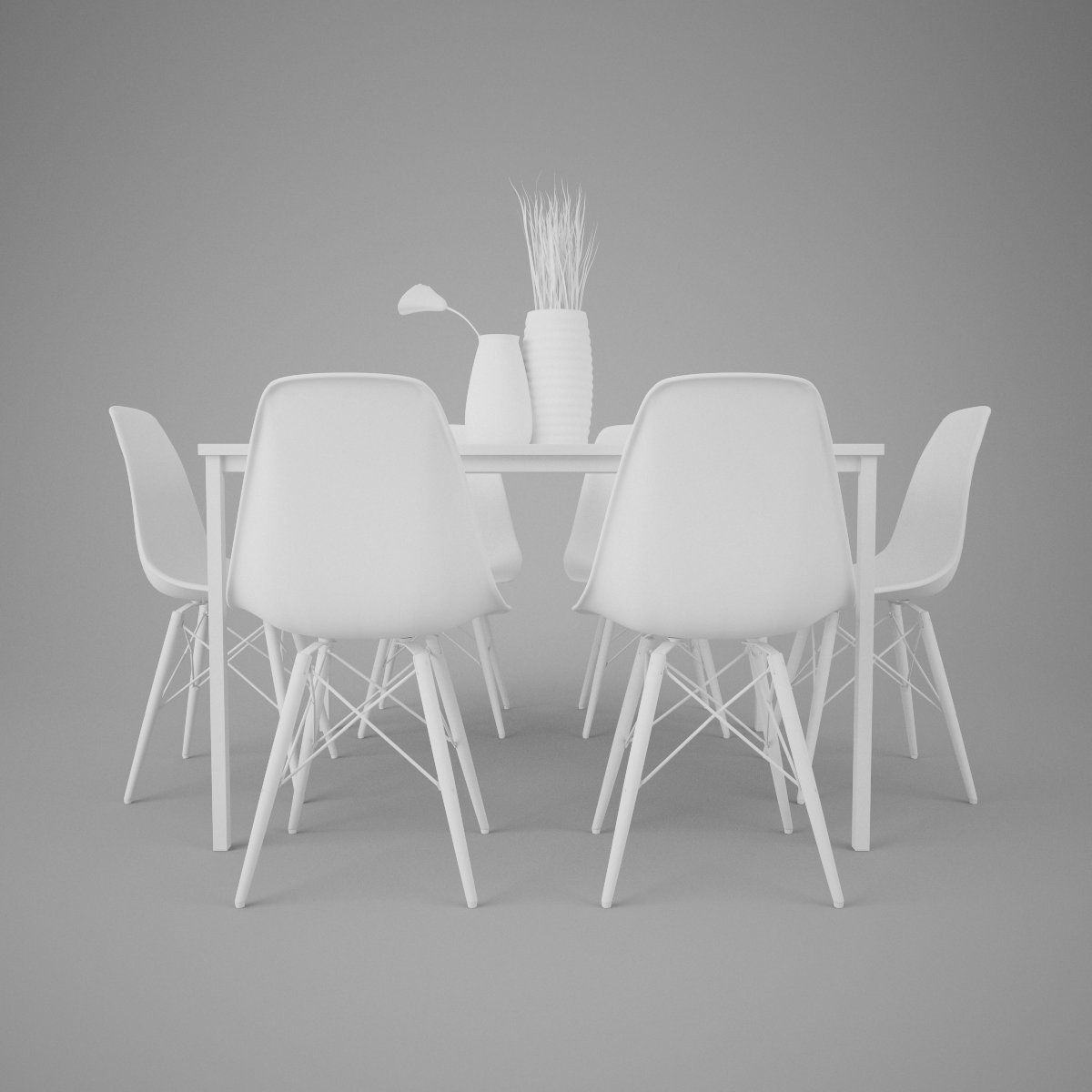 Modern Dinner Table Set 3D model_3