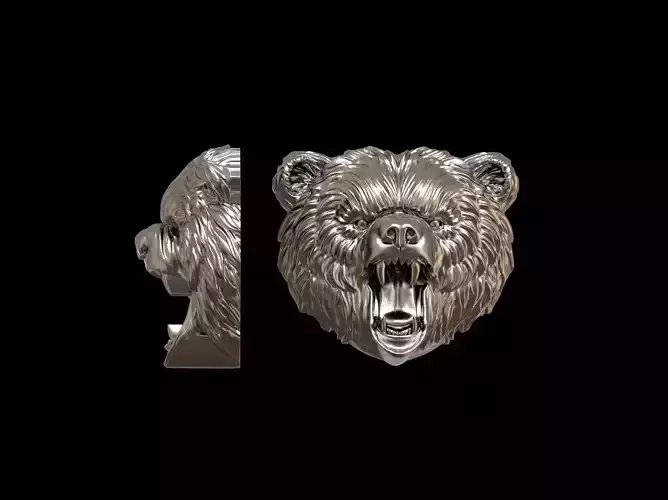 Angry bear  pendant 3D print model