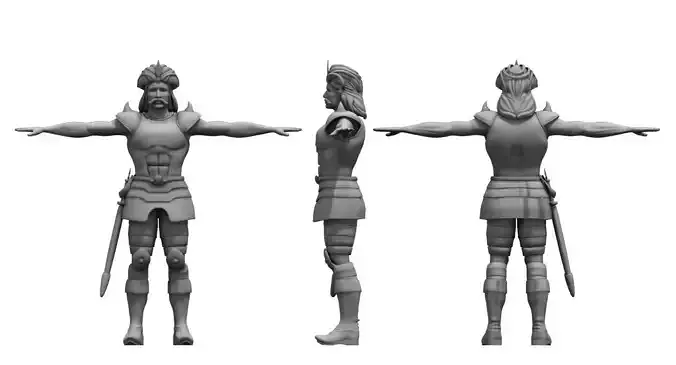 historical spartan soldier 3d model