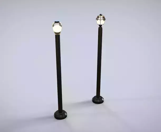 Street Lamps Low-poly 3D model