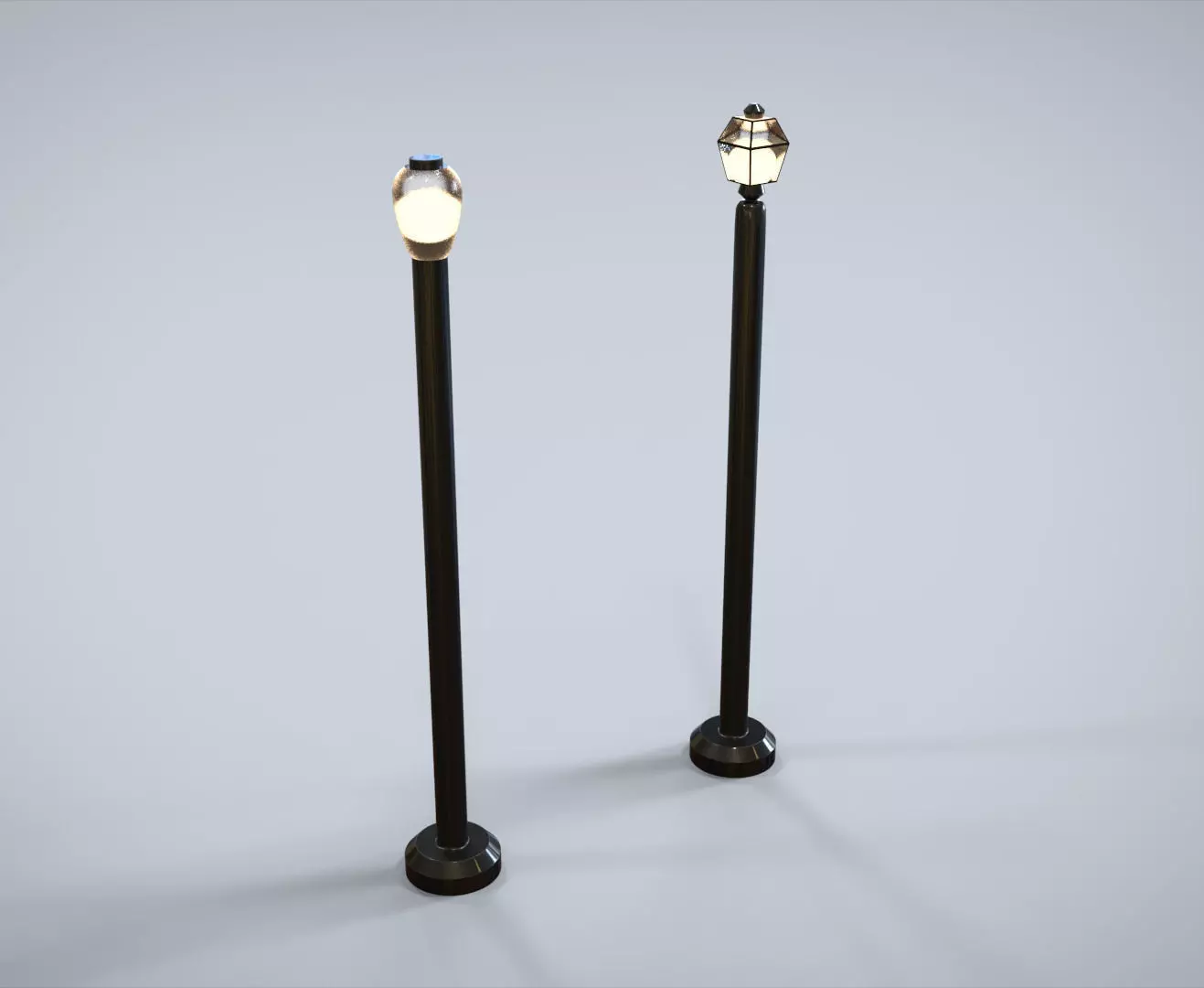 Street Lamps Low-poly 3D model_0