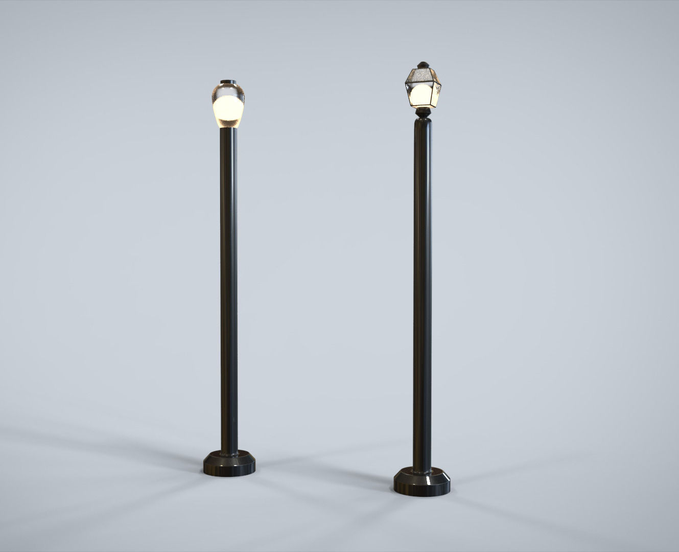 Street Lamps Low-poly 3D model_2