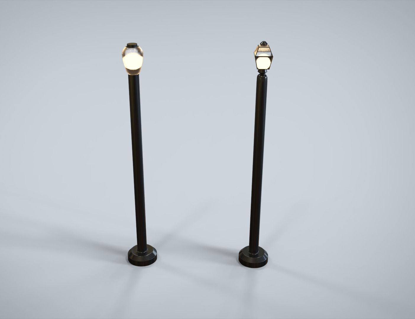 Street Lamps Low-poly 3D model_1