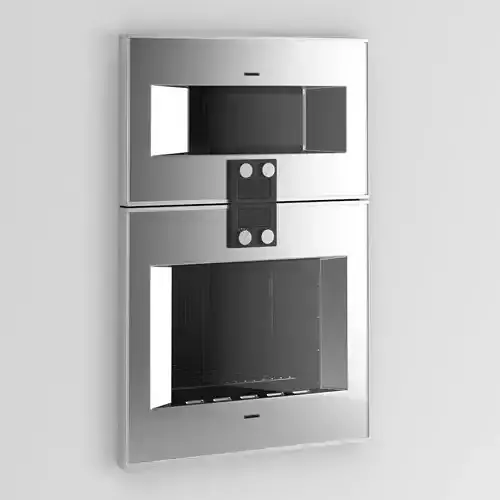 GaggenauOvens stainless steel microwave oven on wall