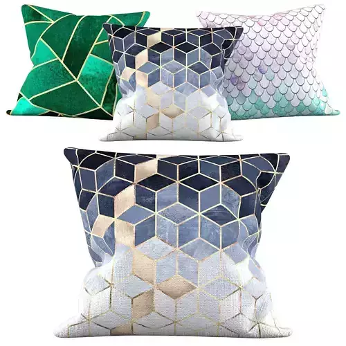 Pillow set 01 Soft Blue Gradient Cubes
