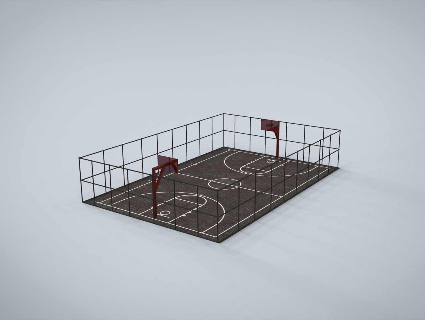 Basketball Court Low-poly 3D model_2