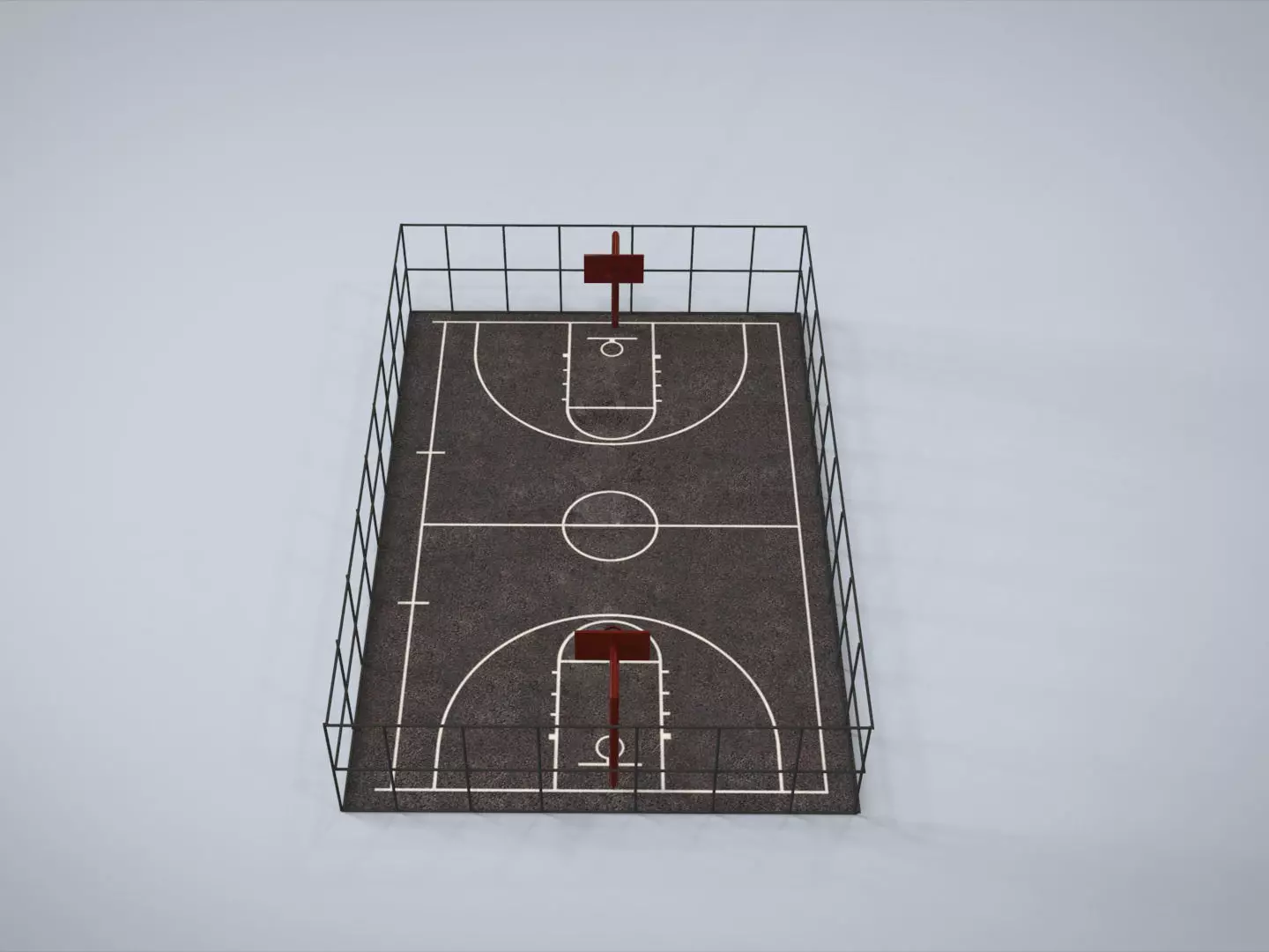 Basketball Court Low-poly 3D model_0