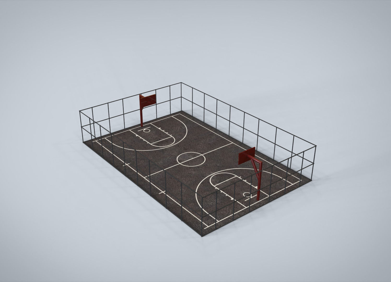 Basketball Court Low-poly 3D model_1