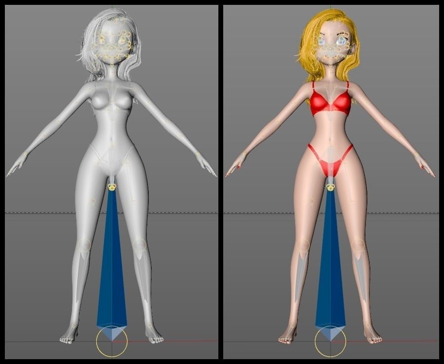 Cartoon Girl Low-poly 3D model_7