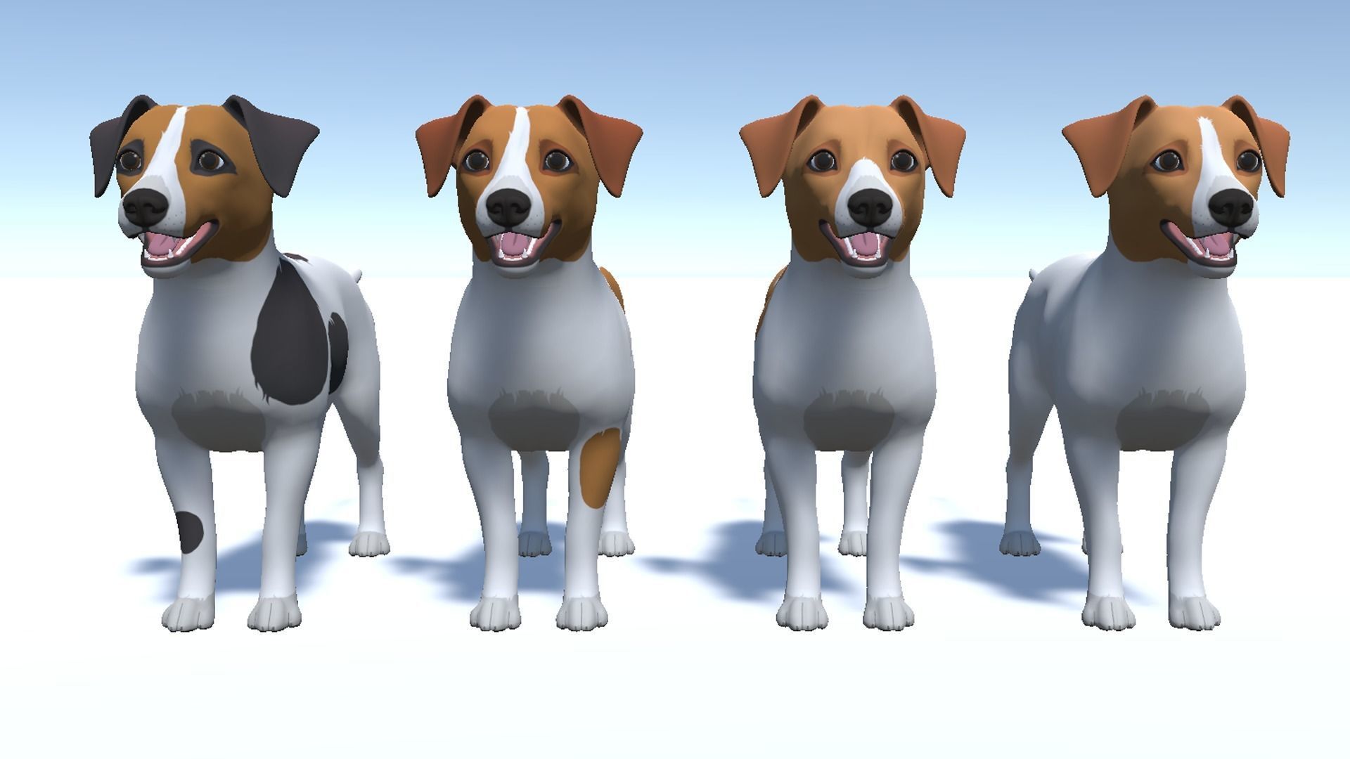 Cartoon Dog - Jack Russell Terrier Low-poly 3D model_8