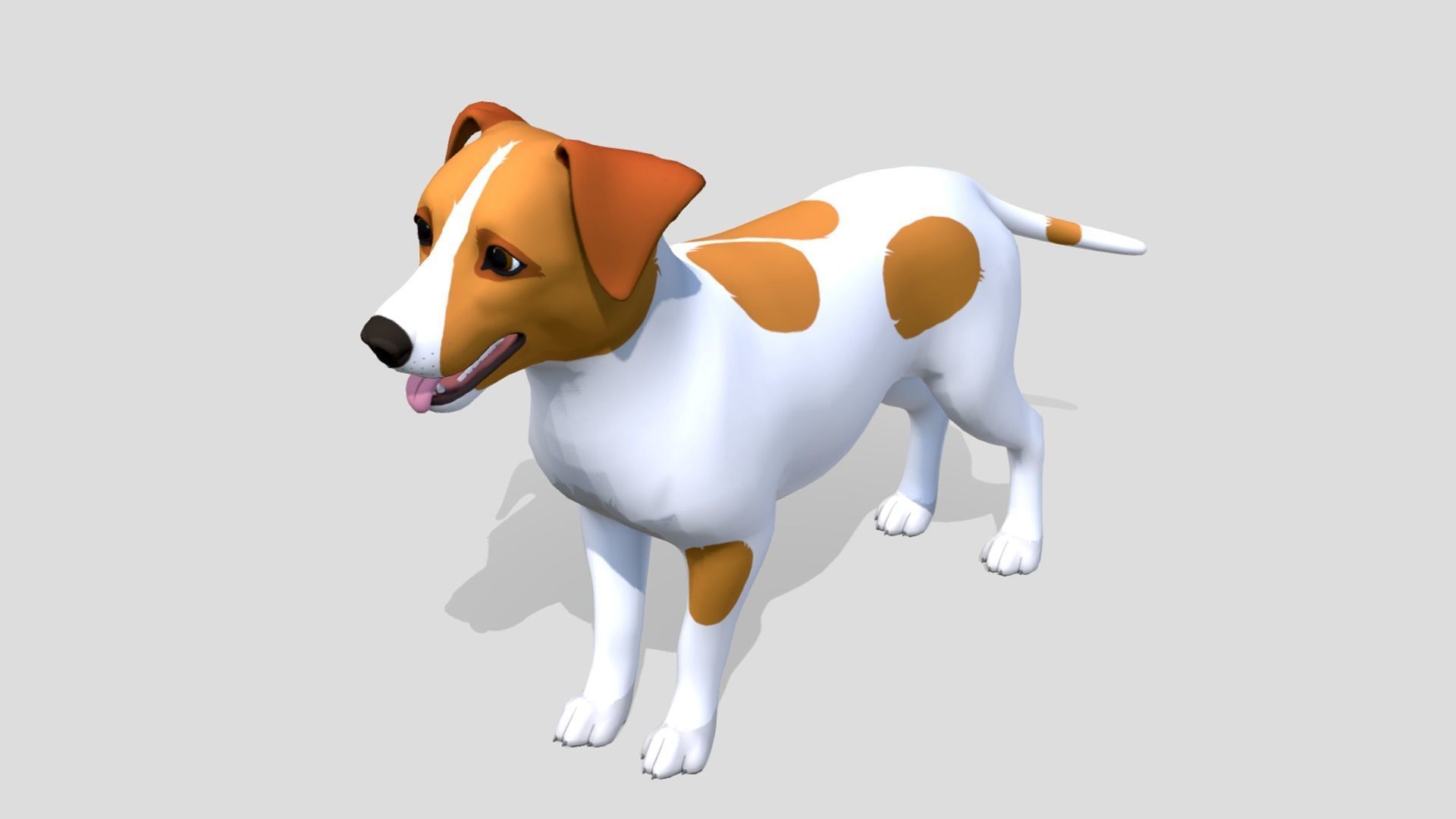 Cartoon Dog - Jack Russell Terrier Low-poly 3D model_2