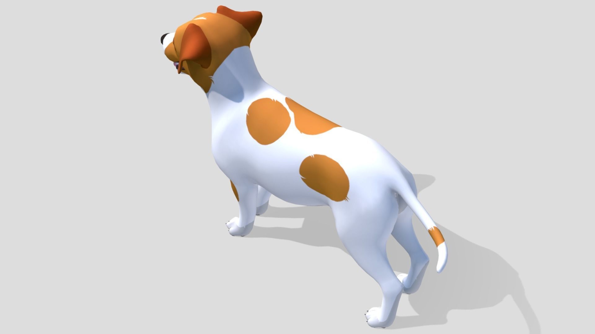 Cartoon Dog - Jack Russell Terrier Low-poly 3D model_5