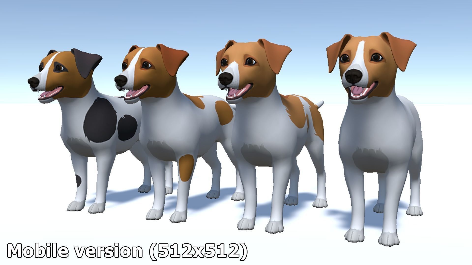 Cartoon Dog - Jack Russell Terrier Low-poly 3D model_13