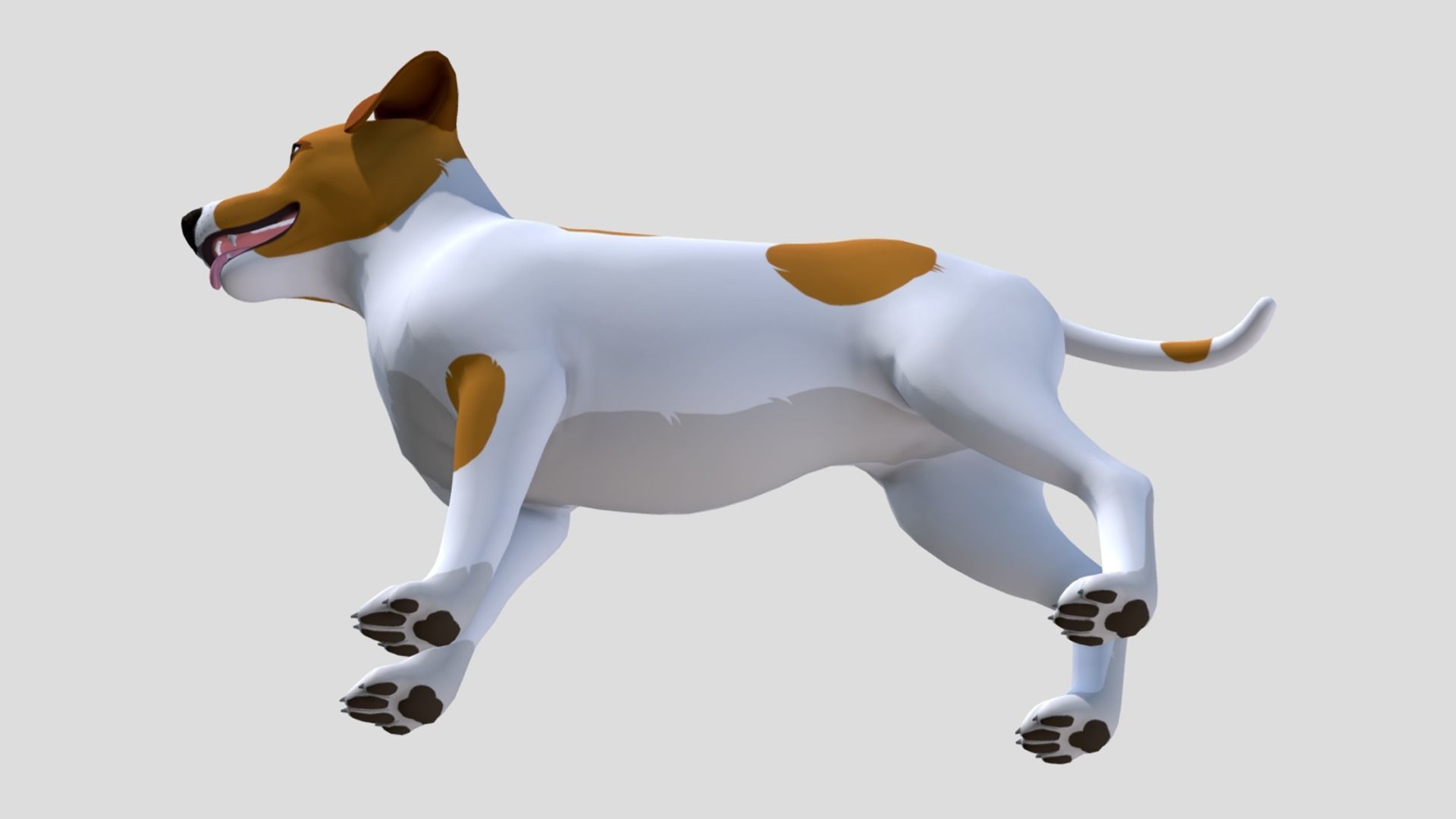 Cartoon Dog - Jack Russell Terrier Low-poly 3D model_6