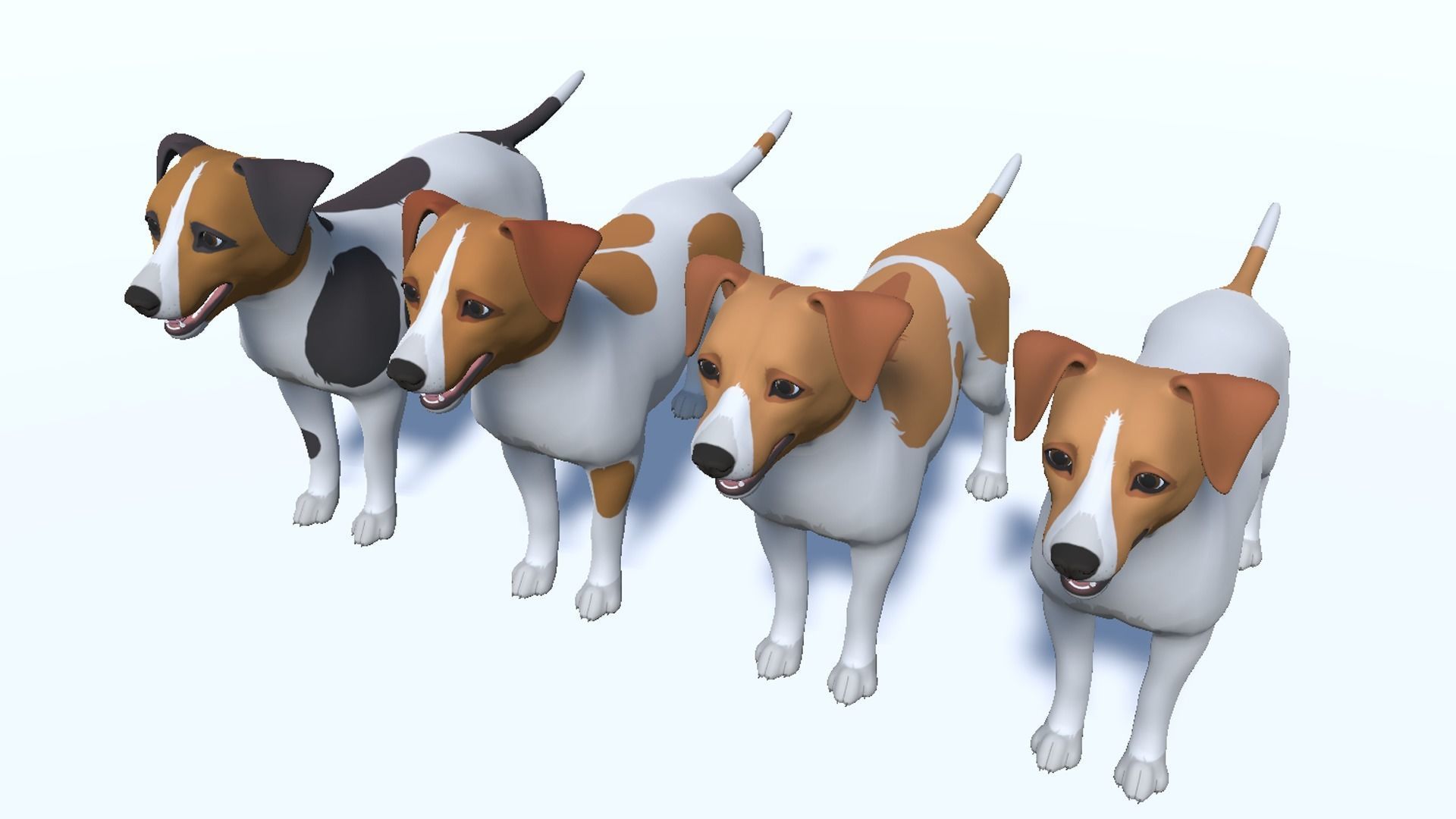 Cartoon Dog - Jack Russell Terrier Low-poly 3D model_10