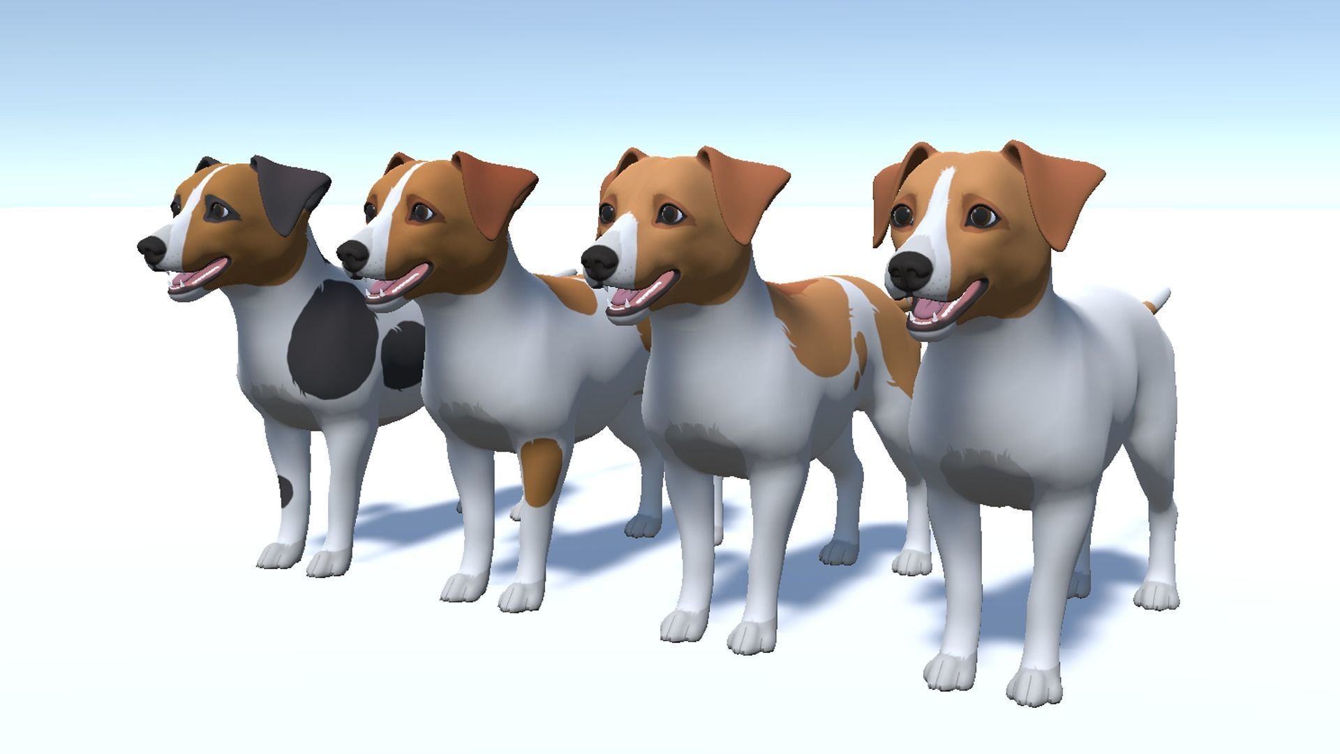 Cartoon Dog - Jack Russell Terrier Low-poly 3D model_7