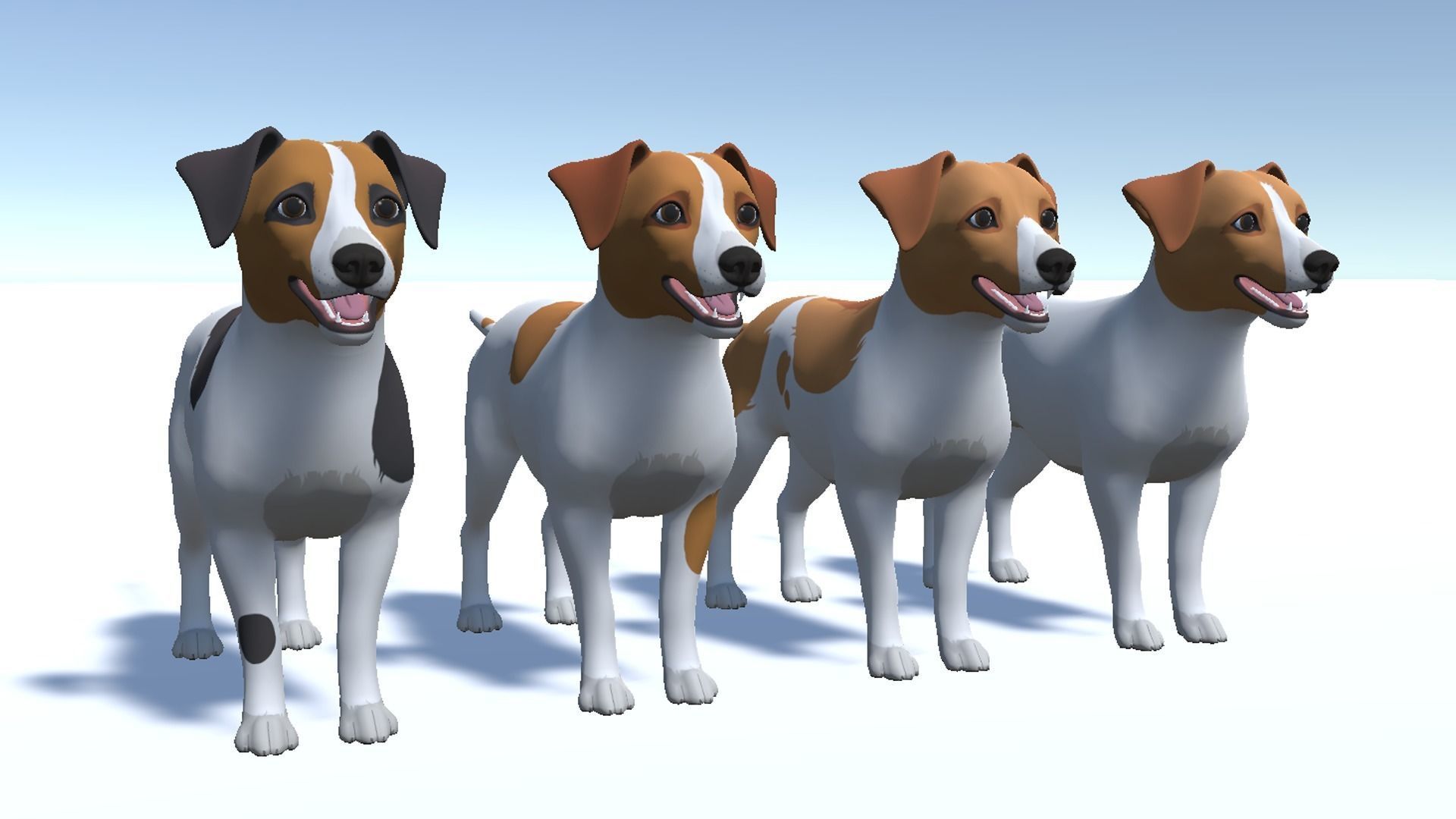Cartoon Dog - Jack Russell Terrier Low-poly 3D model_9