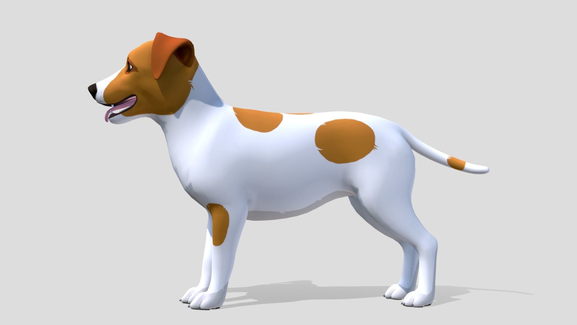 Cartoon Dog - Jack Russell Terrier Low-poly 3D model_4