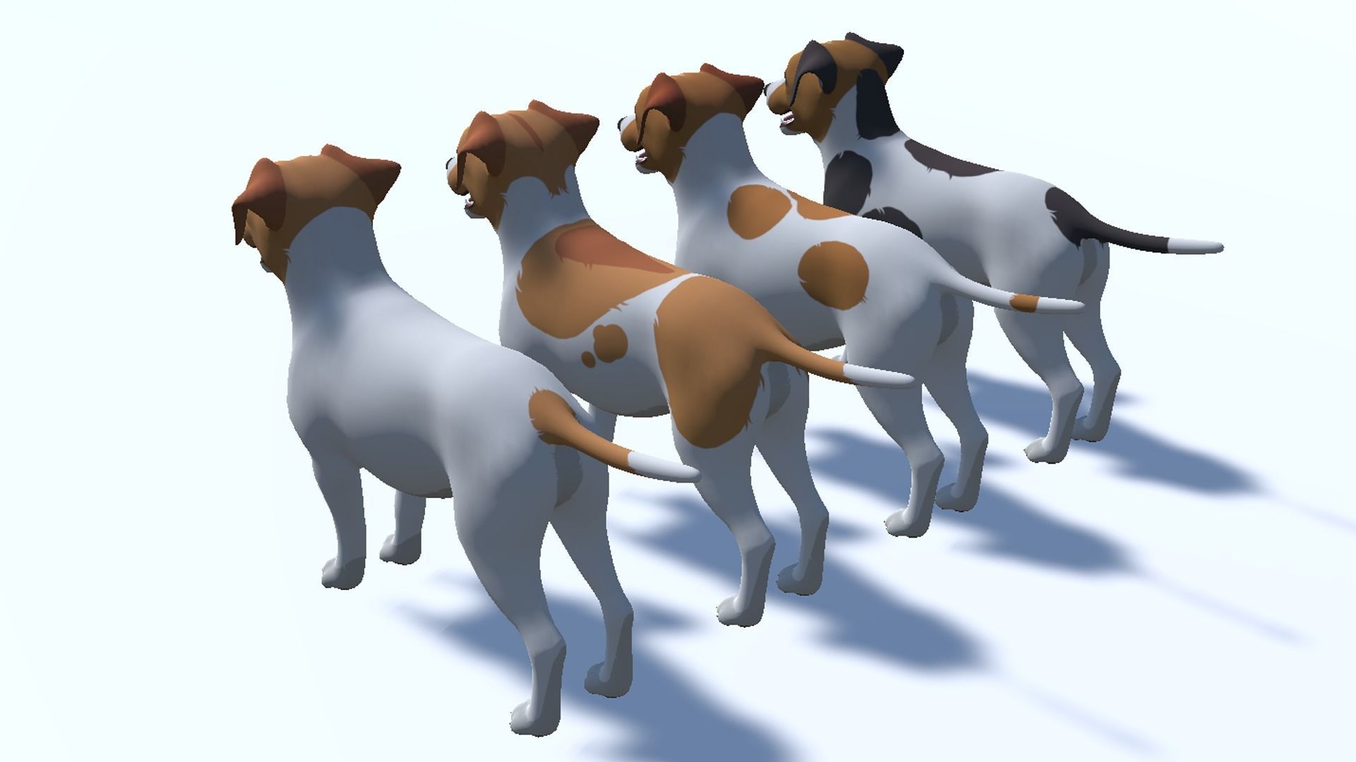 Cartoon Dog - Jack Russell Terrier Low-poly 3D model_12