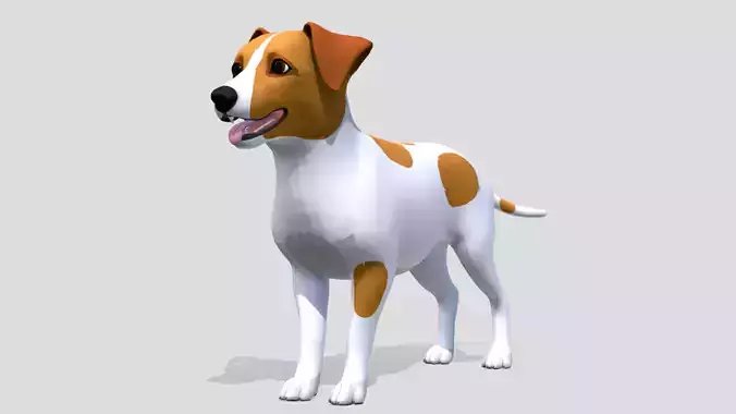 Cartoon Dog - Jack Russell Terrier Low-poly 3D model