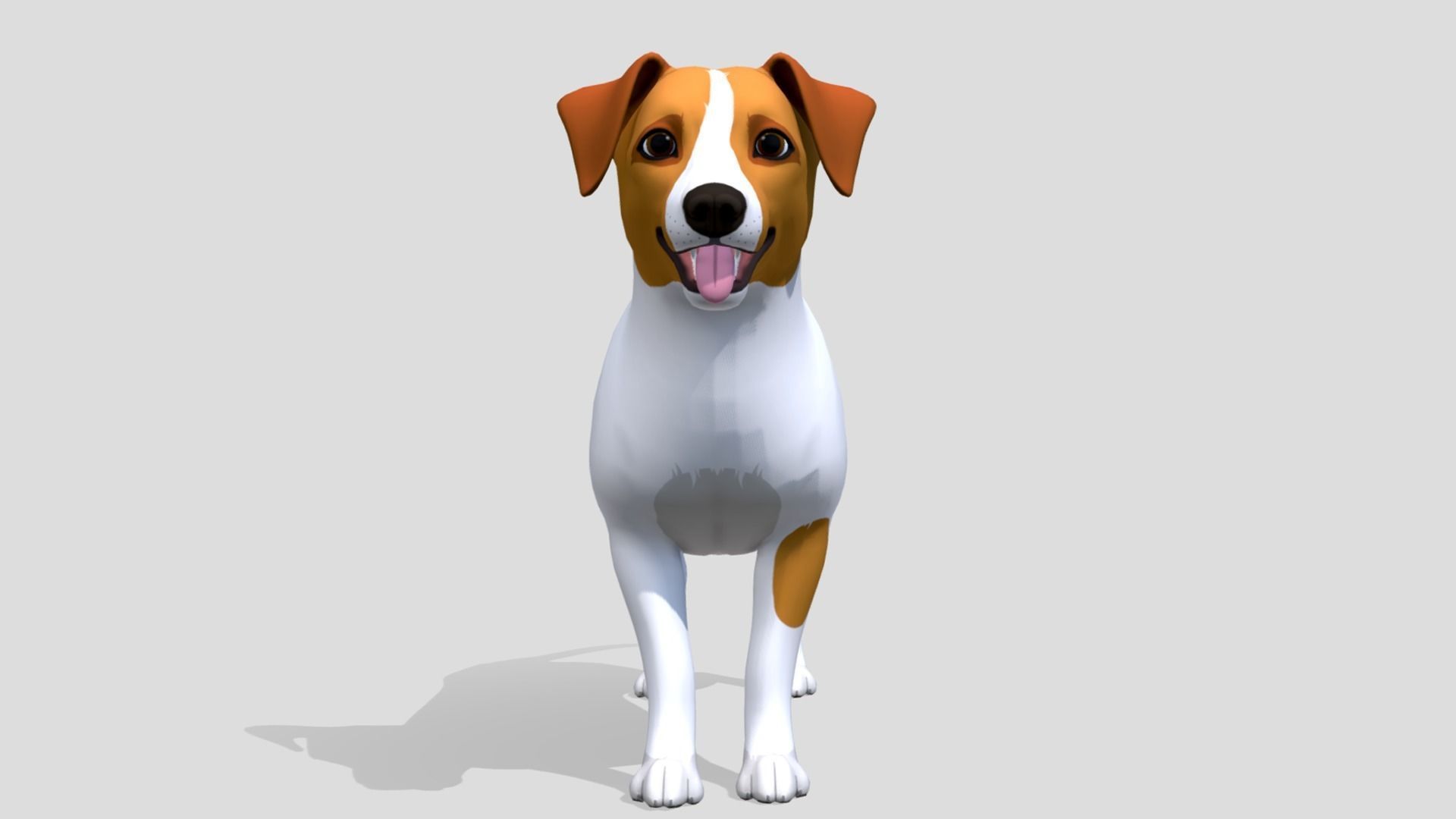Cartoon Dog - Jack Russell Terrier Low-poly 3D model_3